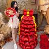 Spring Festival Standing Balloons: New Year Decoration with Waking Lion and God of Wealth Pillars