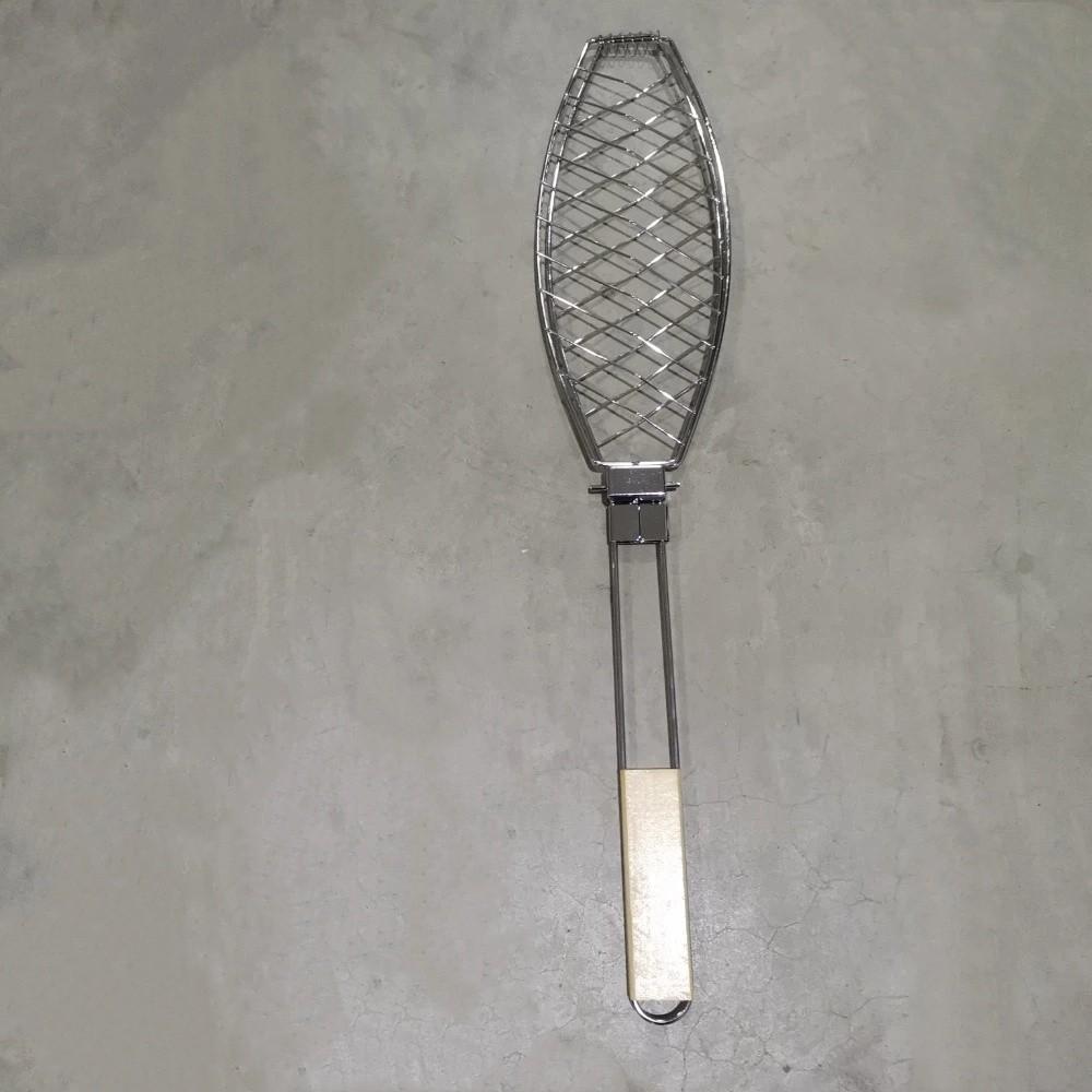 Nonstick Grilled Fish Net Stainless Steel Grilled Fish Clip Grilling Basket Home Use 24.80x5.12x0.98 in