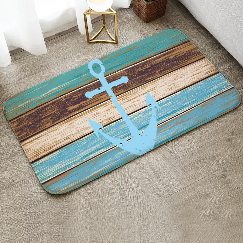 Fun Starfish Shark Beach Ocean Elements Welcome Floor Mat Entrance Doormats Kitchen Rug Home Decor Anti-slip Washable Carpet