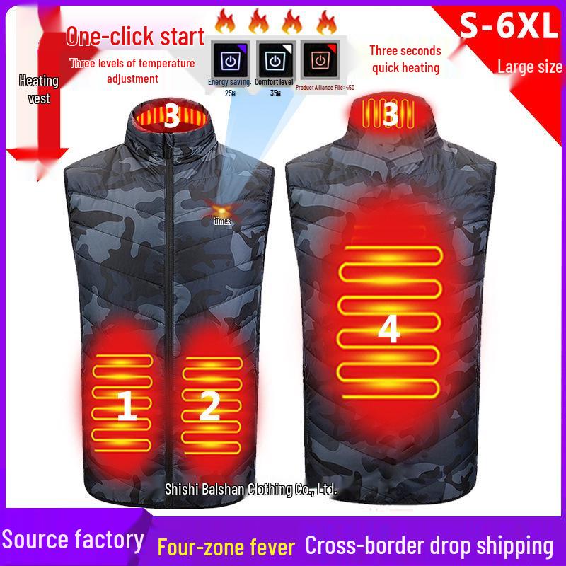 Unisex Winter Smart Heating Vest - Constant Temperature Electric Heated Cotton Jacket