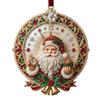Festive Home Accents Cute Santa Christmas Ornaments, 2D Flat Acrylic Claus Hanging Durable Festival Ornaments Decoration for Holiday Tree, Indoor,