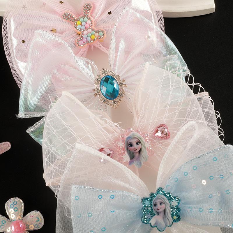 Cute Cartoon Mesh Bow Lace Embroidery Sticker Diy Hand Account Accessories Accessories Brooch Hairpin Hair Accessories Cloth Sticker