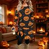 Women's Casual Long Sleeve Printed Round Neck Dress for Everyday Wear