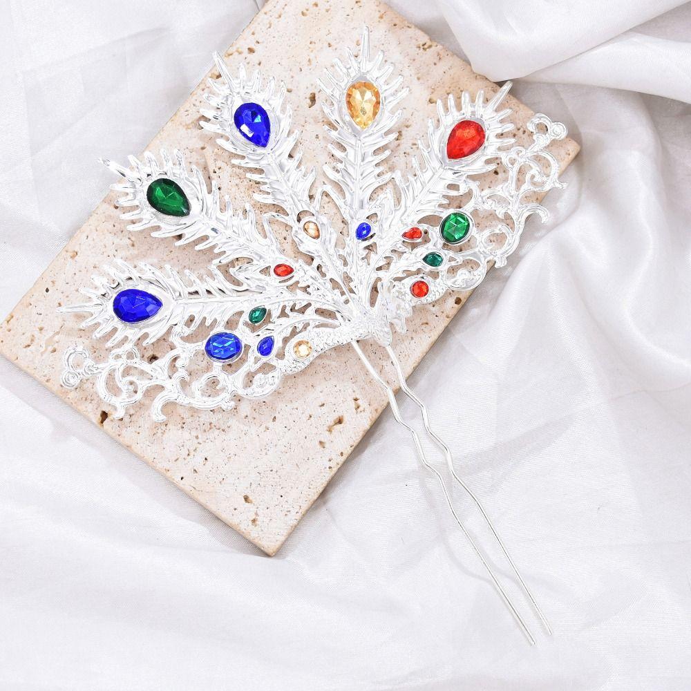 Silver Thai Hair Sticks Gold U-shaped Hair Fork Classical Thai Metal Leaves Hairpin  Daily