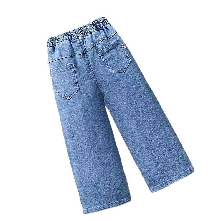 Trendy Girls' Wide-Leg Jeans - Spring & Autumn Fashion for Kids