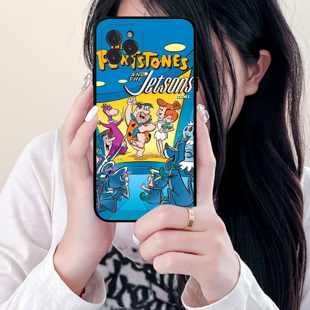 The Flintsto nes Cartoon Phone Case For IPhone 17 Air 16 15 14 Plus 13 12 Mini 11 Pro Max Black Cover