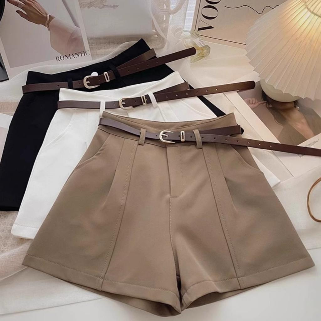 Women's High Waist Shorts Wide Leg Suit Shorts Loose Fit Minimalist Casual Summer Shorts