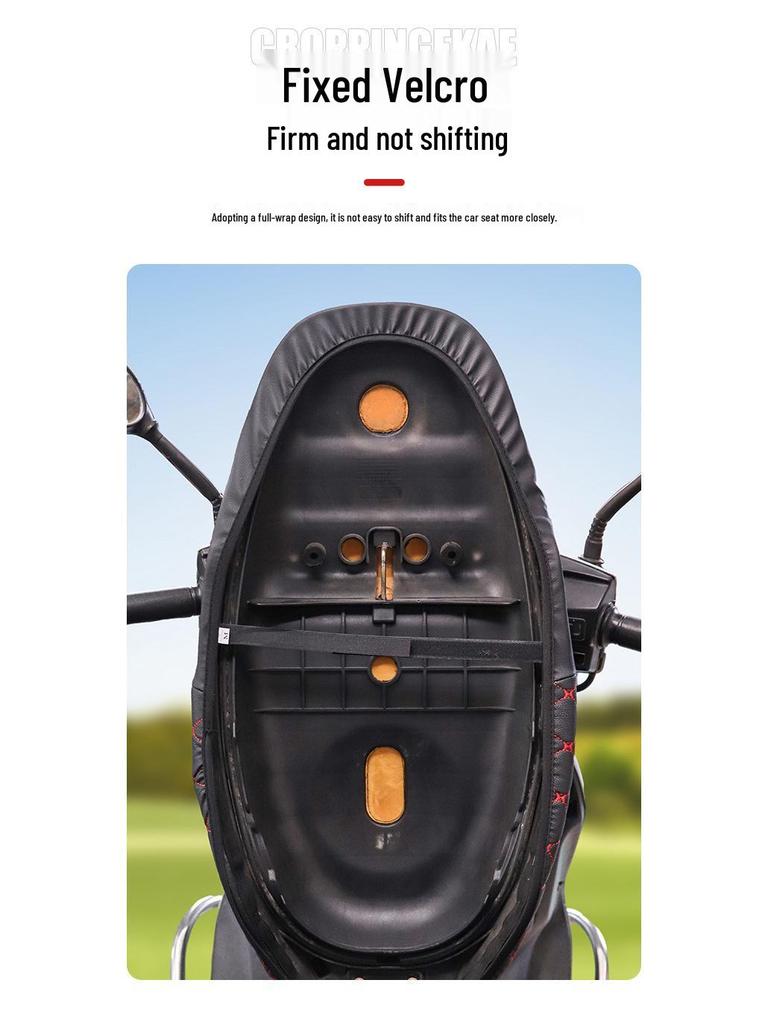 Moshuntong Thickened Winter Leather Seat Cushion for Electric Vehicle & Motorcycle