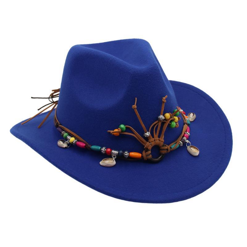 Hot-Selling Western Cowboy Hat Ethnic Style Stage Hat Warped Edge Fedora Hat British European And American Style