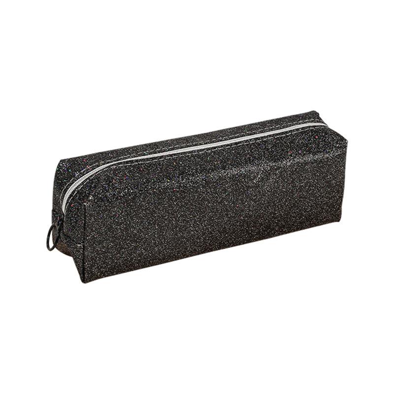 Large Capacity Glitter PU Pencil Case Water Resistant Student School Stationery Organizer