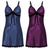 Sexy Sleepwear Women Lace Silk Satin Night Dress Sleeveless Nighties V-neck Nightgown Plus Size Nightdress Nightwear