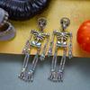 Crystal Pumpkin Ear Studs Zircon Skeleton Dangle Earrings Fashion Halloween Skull Earrings  Party