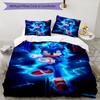 Sonic Adventure Design Bed Bedding Set 1 Duvet Cover + 2 Pillowcases Soft Breathable Household Bed Linens