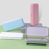 Colorful Plastic Pencil Boxes Macaron Pencil Boxes for School Crayon Marker Organizer Boxes for W/ Hinged Lids