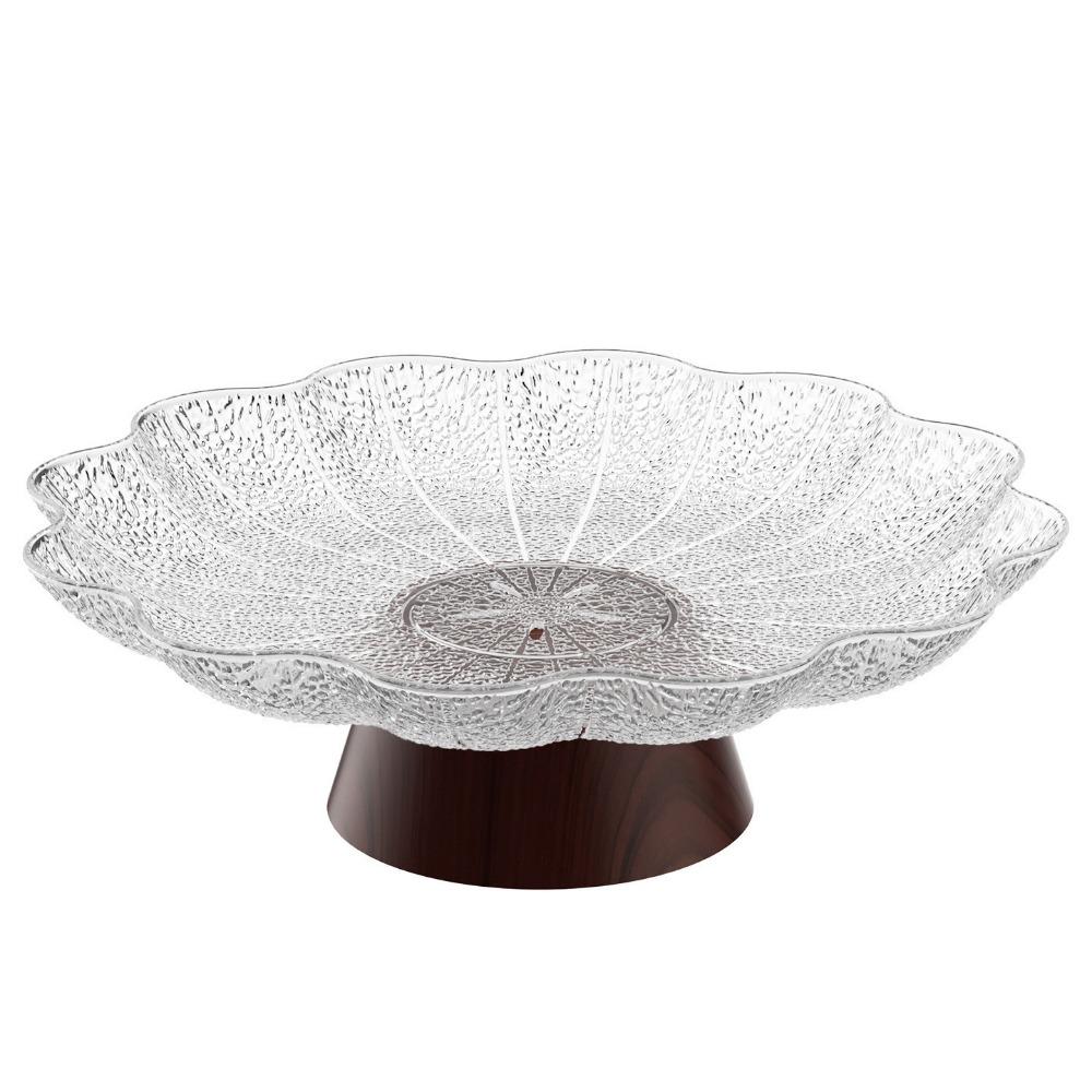 Large Capacity Pedestal Fruit Bowl Plastic Dried Fruit Plate Modern Fruit Display Stand Dessert