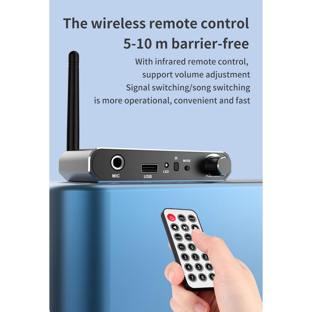 BT5.1 Wireless Receiver DAC Audio Converter Adapter Coaxial To R/L 3.5mm Aux Adapter with U Disk Play Remote Control