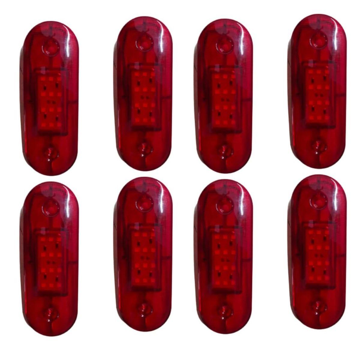 

8PCS Red LED Running Board Side Marker Clearance Lights 12V for Truck Trailer RV Bus Boat | Waterproof Flat Base червоний