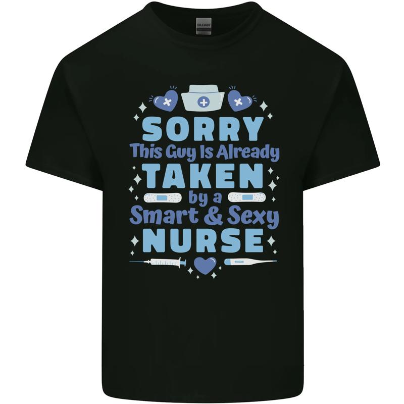 

Taken By An Elegant Funny Nurse Valentine s Day Cotton Mens T-Shirt - Men s Summer Cotton Graphic Tee S разноцветный