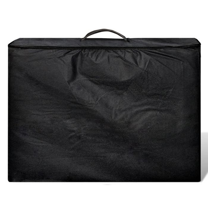VidaXL Table pliable de massage Noir 3 zones avec cadre en bois