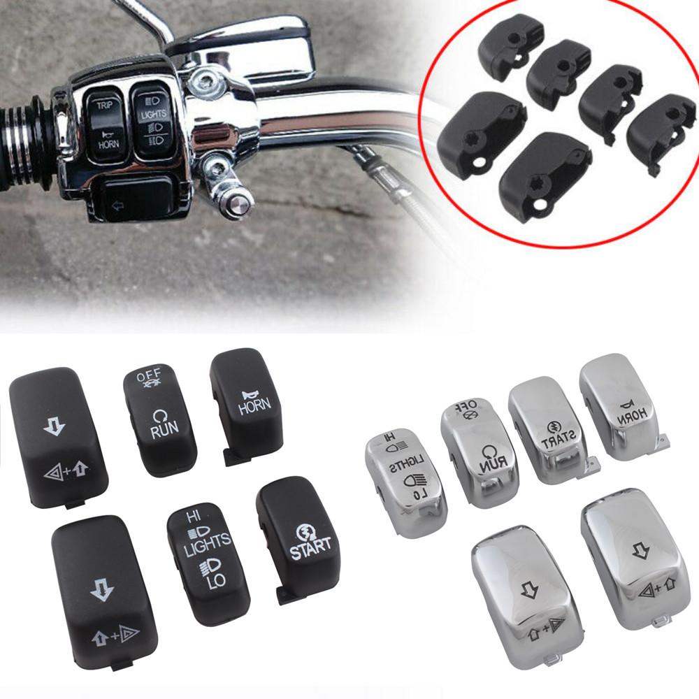 Moto Accessory Hand Control Switch Housing Cap Button Cover Kit For Harley Softail Dyna Sportster 883 1200 VRSC XL XR FLHR FLHRC