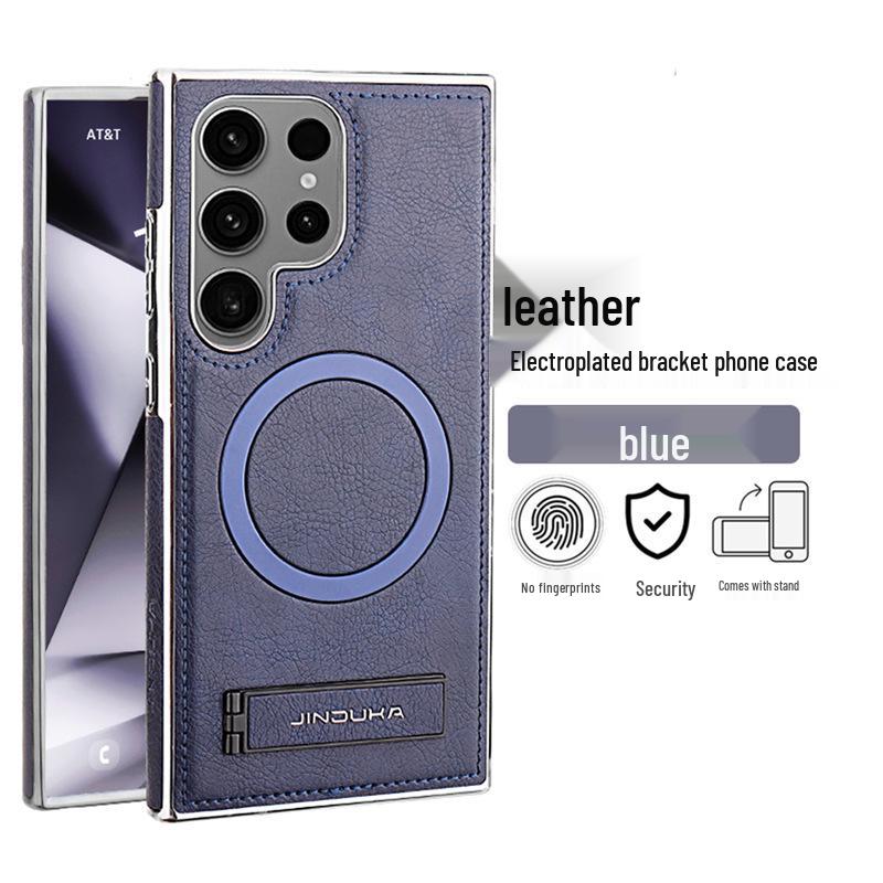Samsung S25 Ultra Magnetic Leather Phone Case with Stand and Full Drop-Proof Coverage