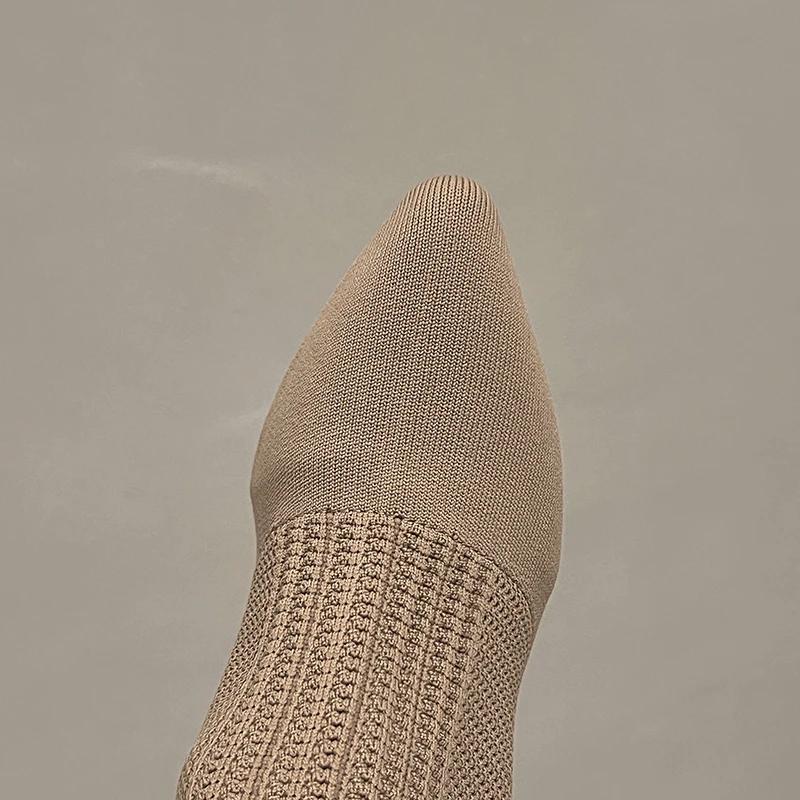 Knitting High Heels Ankle Summer Ladies' Cool Boots Mesh Stiletto Fashion Pointed-toe Women Shoes 2025 Designer Goth Boots Women