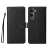 For Vivo Y400 5G Case RFID Blocking 3 Card Slots PU Leather Phone Cover with Wrist Strap