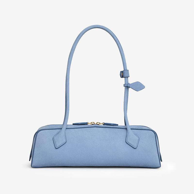 French Retro Genuine Leather Underarm Bag - Versatile Ladies' Handbag for Casual and Commuting