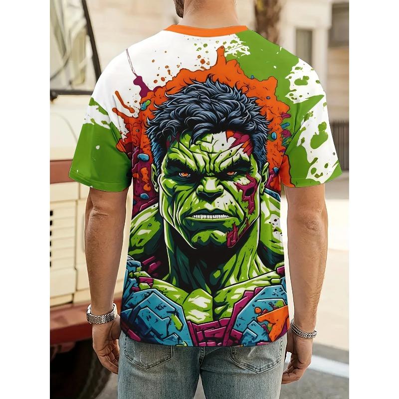 Marvel Hulk Graphic T-Shirt Funny Slogan Lettering 3D Print Superhero Anime T shirt Marvel Tops XXS