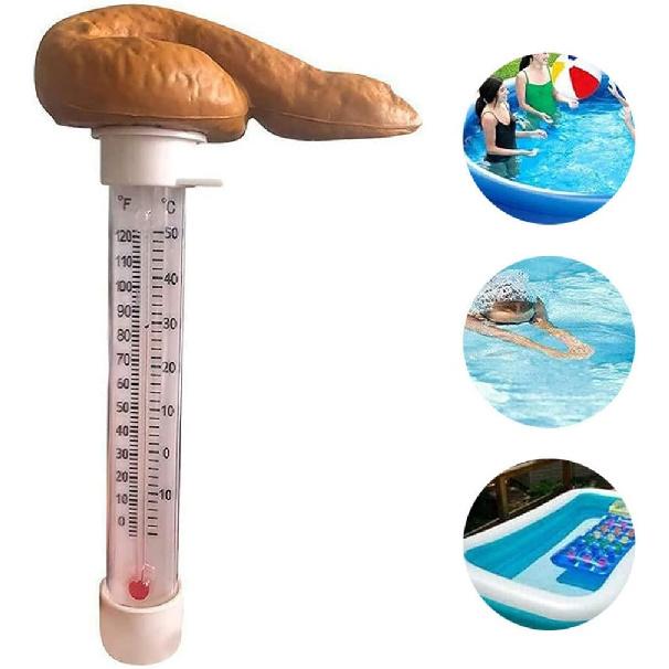 Pool Thermometer,Floating Thermometer, Swimming Pools Thermometer Floating Poop Prank Water Thermometer for Spas Hot Tubs