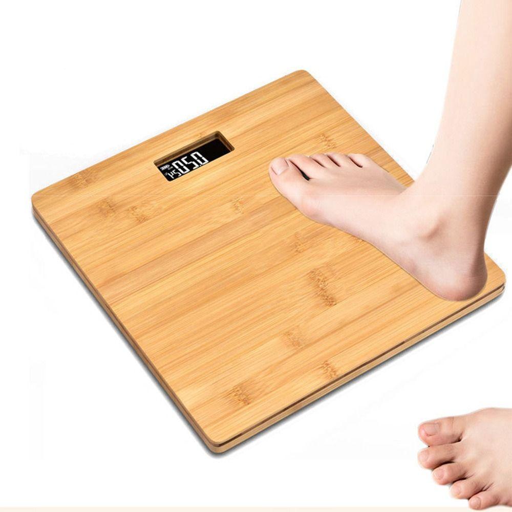 180KG Model Bamboo Weight Scale Square Electronic Weighing Scale Woman Body Scales  Home Use