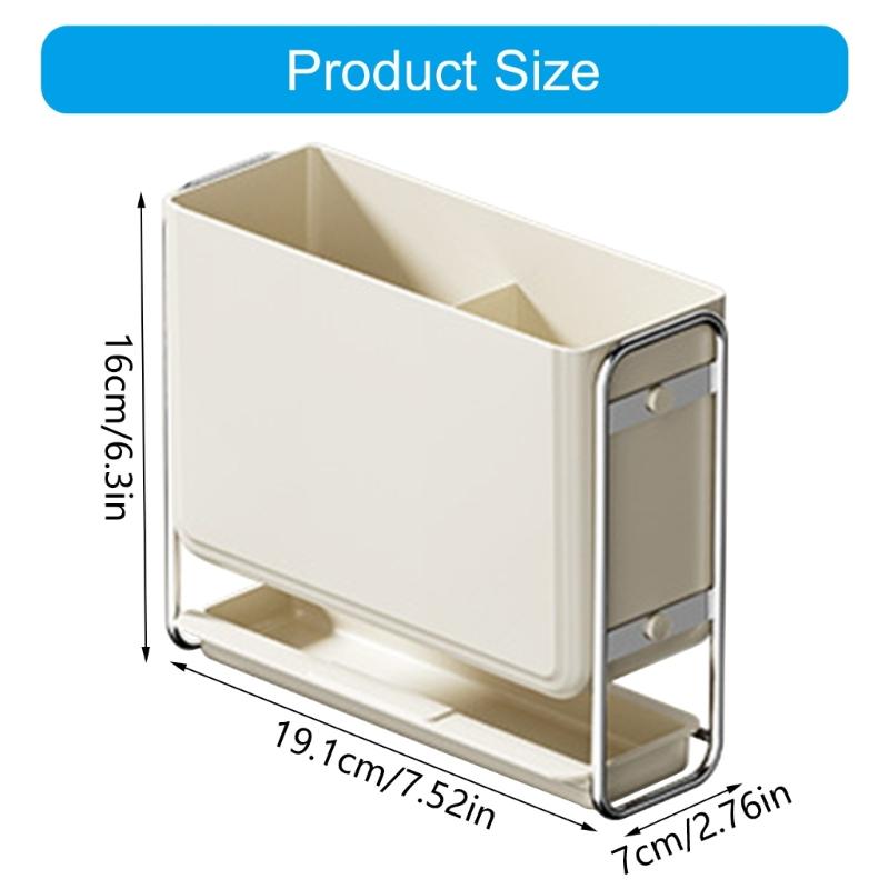 Wall Mounted Chopstick Organizers Rack Kitchen Utensil Drain Storage Rack Sink Utensils Container Countertop Storage Rack