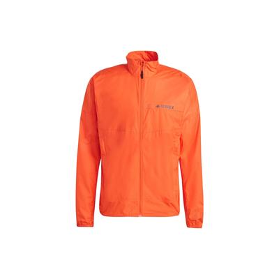 Mt Wind Jacket With Solid Color Logo Zip Collar Men Jackets Semi-Solar-Orange HM4027