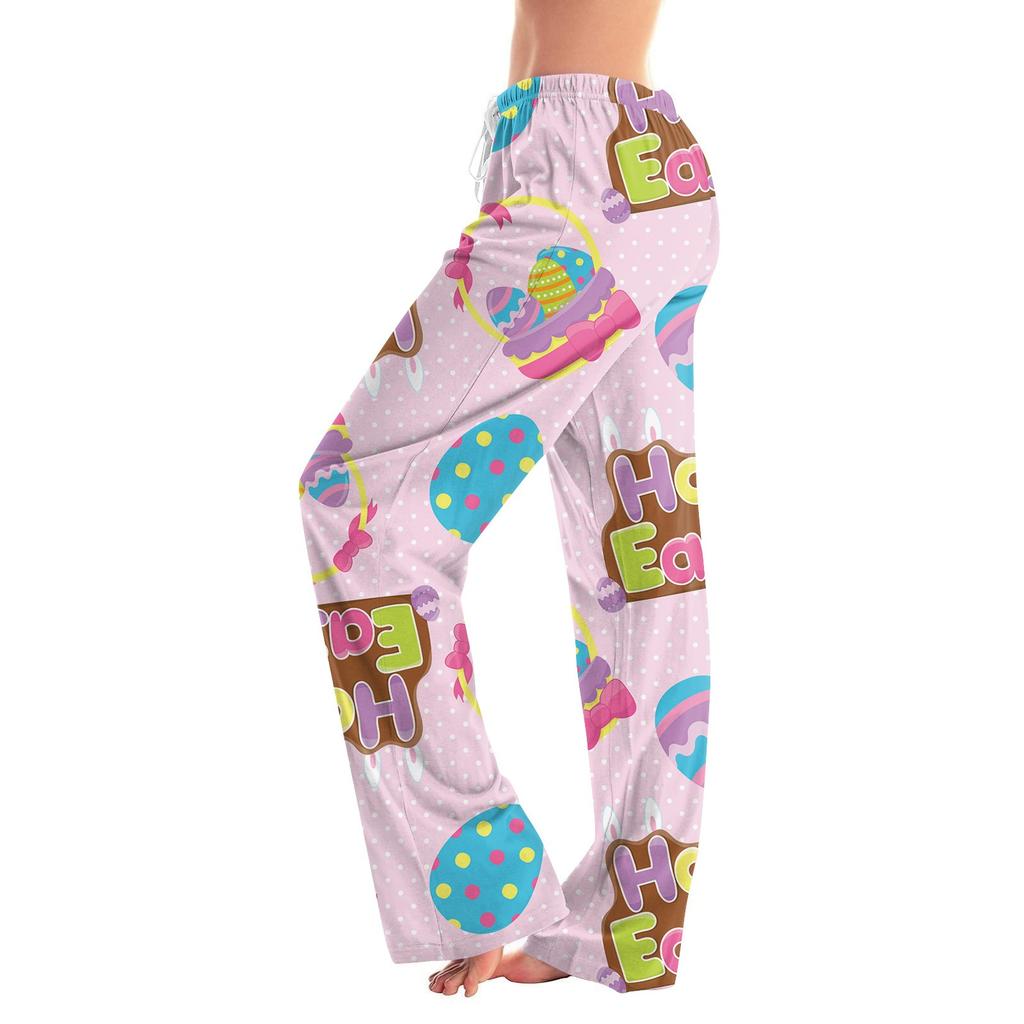 Women's Fashion Loose Casual Easter Printed Casual Pants