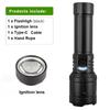 1000LM Bright Rechargeable Flashlight -Outdoor Zoomable Aluminum Alloy, High Power  Flame Ignition for Camping Hiking Emergency