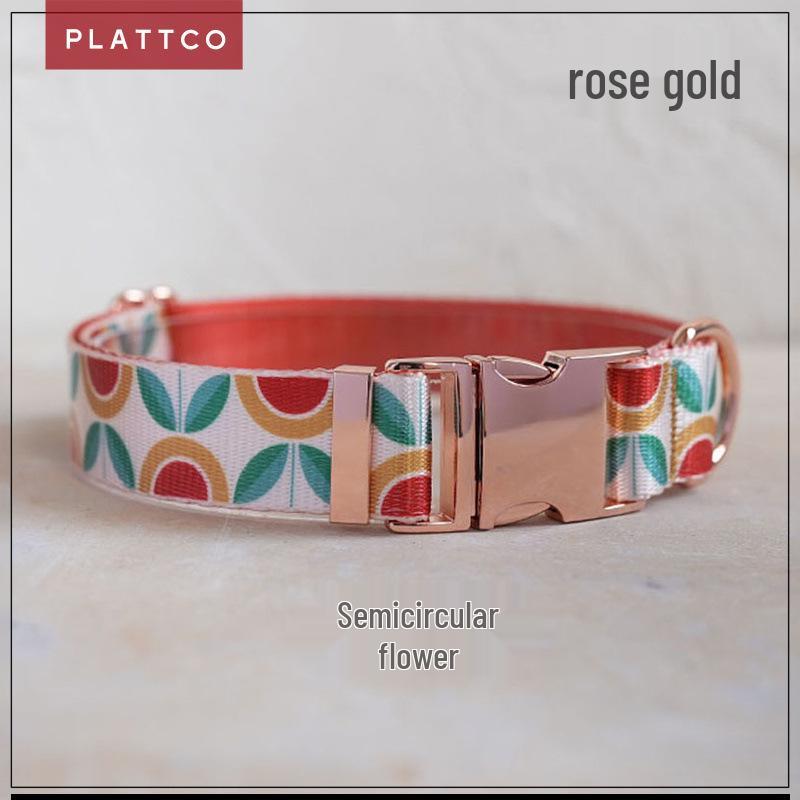 Floral Nylon Dog Collar & Leash - Lightweight & Comfortable (PDC351) L (49-55cm)