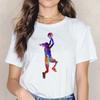 Summer 2024 Watercolor Basketball Girl Art Print Tee Shirt Femme 90s Sports Camisatas Mujer Tees Harajuku Kawaii Tops Tshirts