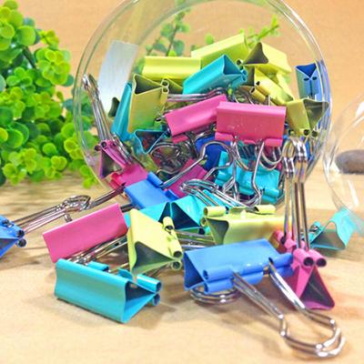 1 Dose Sortierte Farbe Metall Papierklemmen Büro Dokumentenmappe Ticket Binder Clips