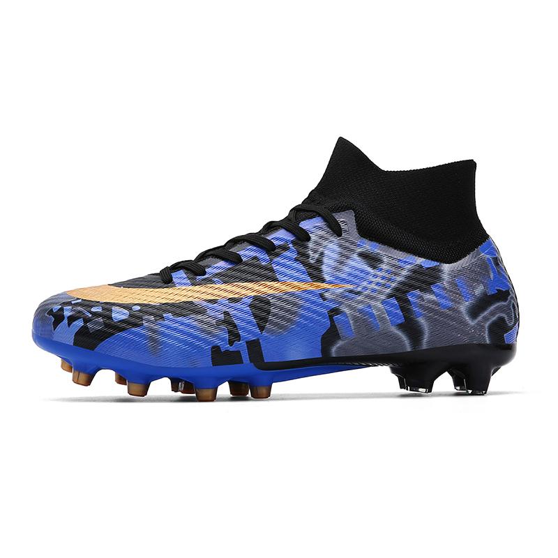 Soccer Shoes TF/FG Football Boots Men Anti-Slip Football Long Nails Kid's Comfortable Grass Field Training Ankle Soccer Sneaker