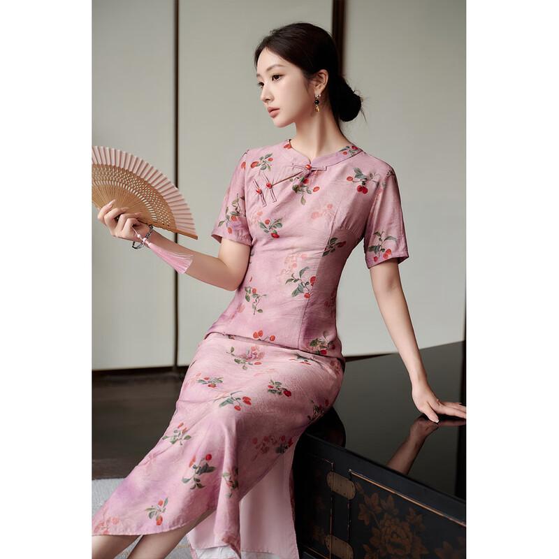 JK&JS New Chinese Style Short Sleeve Cheongsam Dress