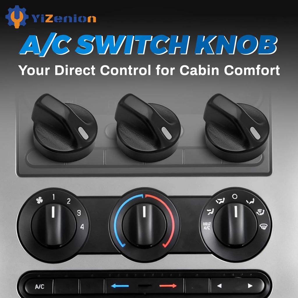 A/C Switch Knob, Air Conditioning Button Knob Compatible with Ford F-150 1997-2008, Ford F-250 1997–1999, Lincoln Mark LT 2006–2008, Replaces