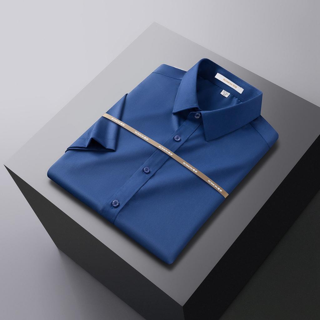 Summer New Bamboo Fiber Shirt Men's Short-sleeved Slim-fitting Non-iron Business Formal Wear Professional Work Clothes Suit White Shirt