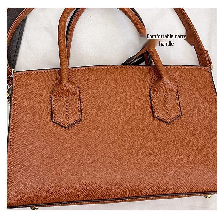 2025 Korean Style Large Capacity Textured Platinum Handbag - Versatile Women's Shoulder Crossbody Bag