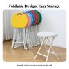 Portable Round Stool With Handle Foldable Design X-Shaped Frame Camp Seat Strongduty High Load Capacity For Adults