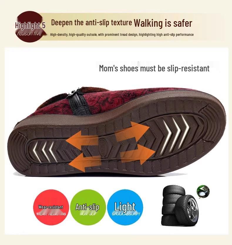 Women's Winter Non-Slip Velvet-Lined Grandma Shoes
