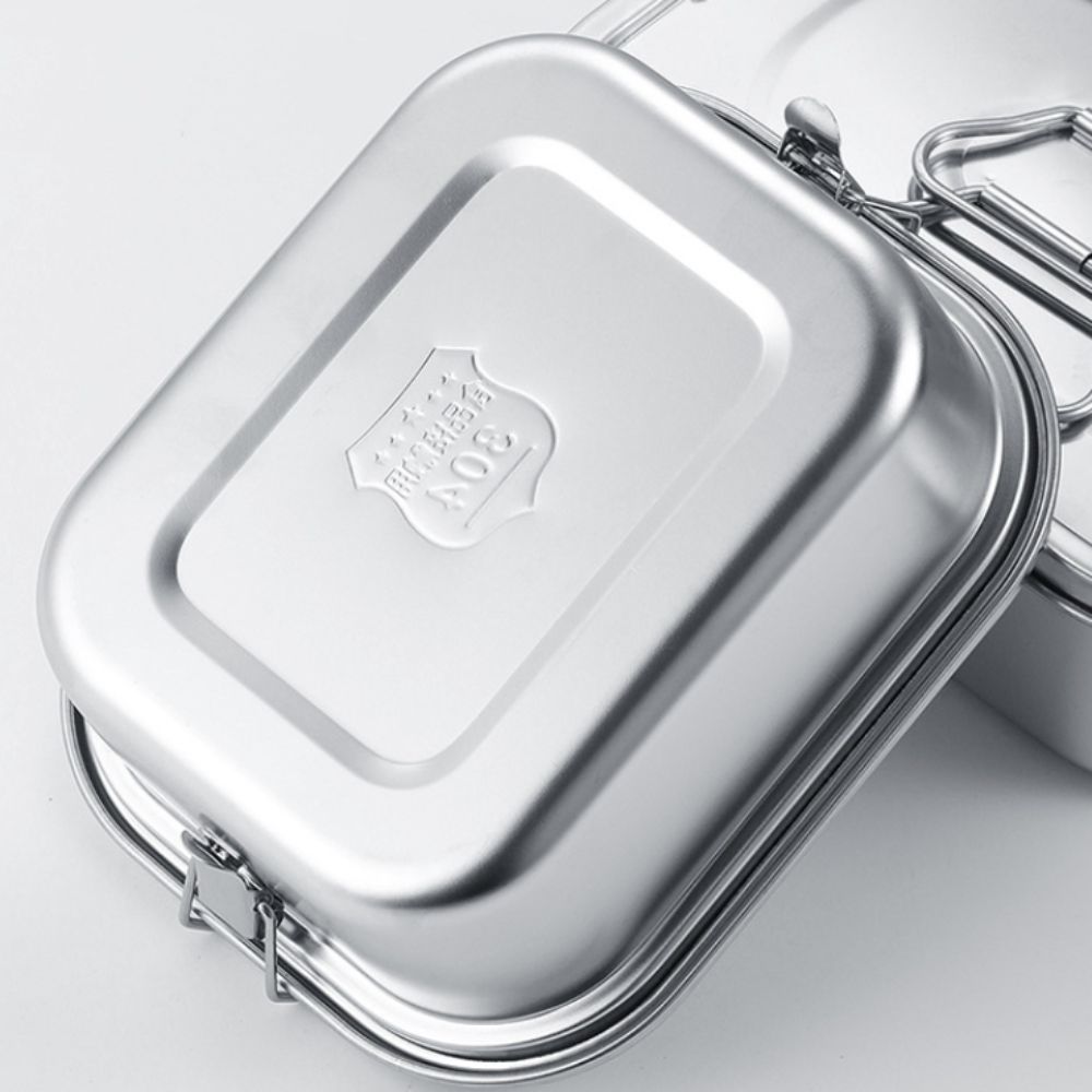 304 Stainless Steel Camping Lunch Box Compartmental Food Storage Box Dinnerware Picnic Box  Trip