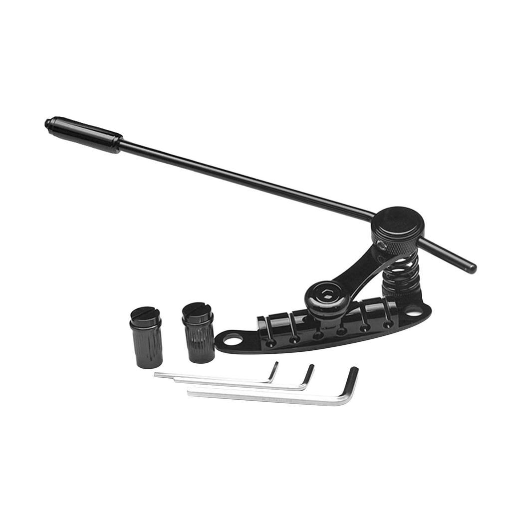 HuadaXtai Electric Guitar Tremolo Bridge Stop Bar Black Durable Bridge Parts Show Use Vibrato