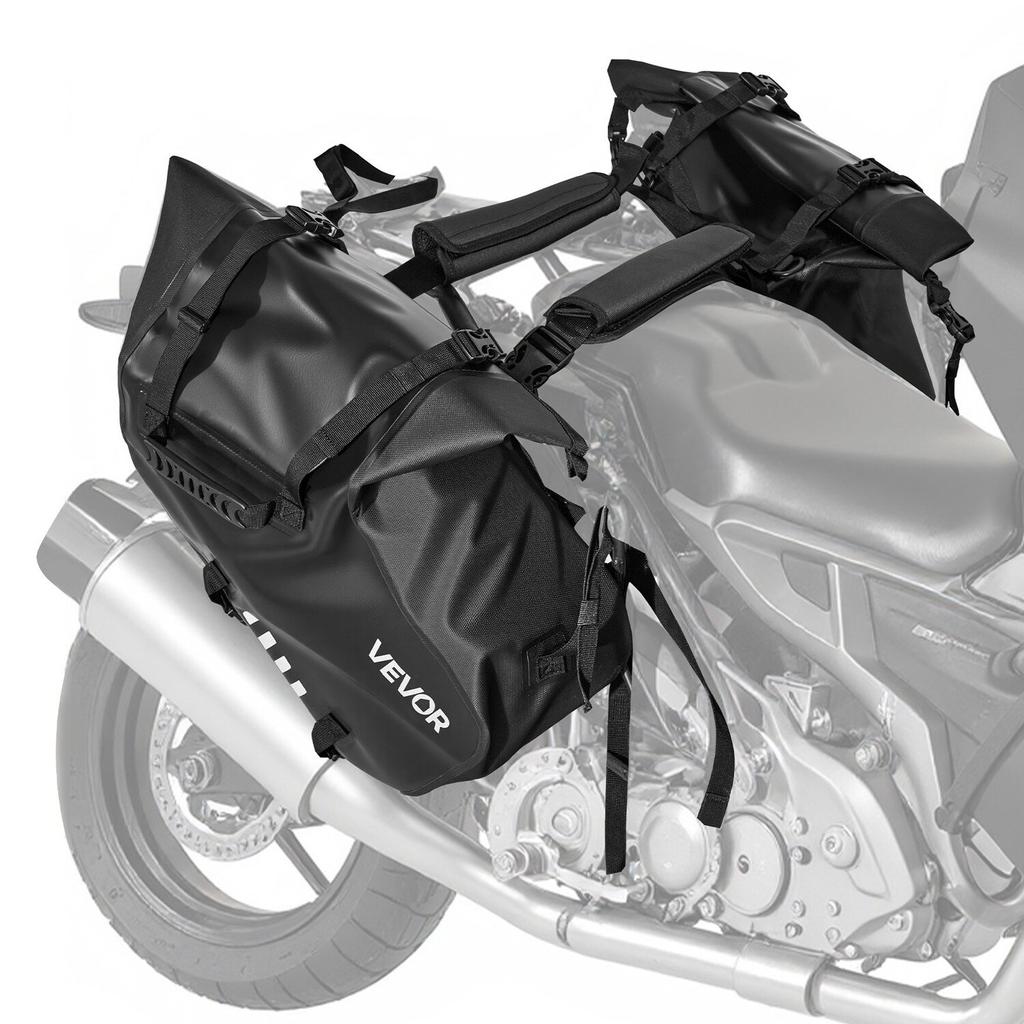 Motorcycle Saddlebags, 28 L (14 L X 2) Large Capacity Side Saddle Bags Compatible with Most Motorcycles, Waterproof Outdoor Sports Motorbike Luggage