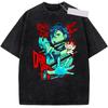 Japan Funny Anime Dandadan Okarun Ken Takakura Grarphic Print Tshirt Men Women Cotton Summer Retro Washed Casual Oversized Tops