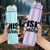 1PC Whiski Weather Mug Quote Print 750ml Color Plastic Sports Water Bottle Leakproof Flip Straw Lid Suitable for Sports Office Home Use